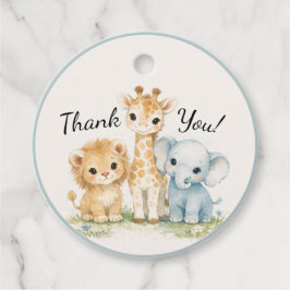 Etiquetas Para Recuerdos Safari Animals Baby Boy Elephant Lion Giraffe 