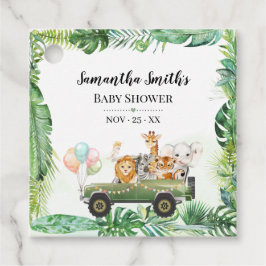 Etiquetas Para Recuerdos Safari Baby Animals juntan Baby Shower tropical