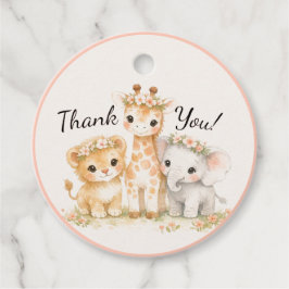 Etiquetas Para Recuerdos Safari Baby Girl Animals Lion Elephant Giraffe