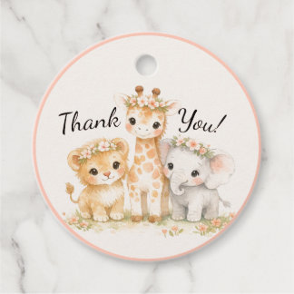 Etiquetas Para Recuerdos Safari Baby Girl Animals Lion Elephant Giraffe