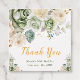 Etiquetas Para Recuerdos Sage Green and Cream Floral Birthday Party