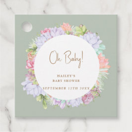 Etiquetas Para Recuerdos Sage Green Boho Cactus Desert Oh Baby Shower