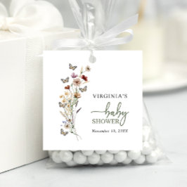 Etiquetas Para Recuerdos Sage Green Boho Wildflower Baby Shower