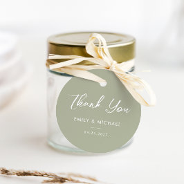 Etiquetas Para Recuerdos Sage Green Elegant Calligraphy Boda