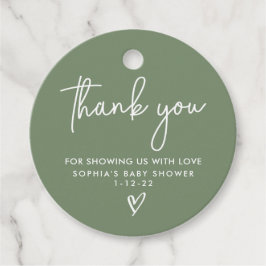 Etiquetas Para Recuerdos Sage Green Minimalista moderno Boho Baby Shower