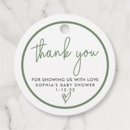 Etiquetas Para Recuerdos Sage Green Minimalista moderno Boho Baby Shower