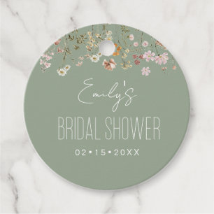 Etiquetas Para Recuerdos Sage Green Wildflower Boho Bridal Shower Garden