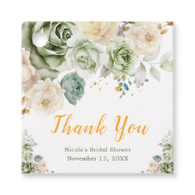 Sage Green y Cream Floral Bridal Shower