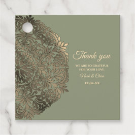 Etiquetas Para Recuerdos Sage Green y Gold Boda con elegante lujo
