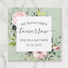 Etiquetas Para Recuerdos Sage Watercolor Floral Forever empieza mañana