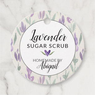Etiquetas Para Recuerdos Sal de baño de lavanda casera o crujido de azúcar