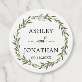 Etiquetas Para Recuerdos Sale de la Boda Botánica Wreath White Gracias