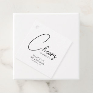 Etiquetas Para Recuerdos Saludos a cualquier edad, cumpleaños blanco y negr