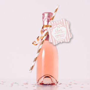 Etiquetas Para Recuerdos Saludos a las niñas pequeñas doblan al Chica Rosa