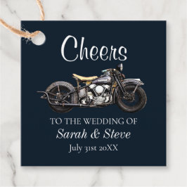 Etiquetas Para Recuerdos Saludos Motocicleta Vintage Wedding Date Novia Gro