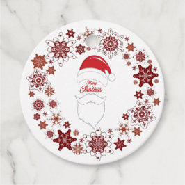 Etiquetas Para Recuerdos Santa Claus Gorra Y Barba Con Feliz Navidad