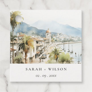 Etiquetas Para Recuerdos Santa Marta Colombia Watercolor Landscape Wedding