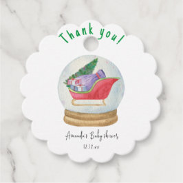 Etiquetas Para Recuerdos Santa sled - gracias bebé ducha