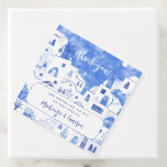 Etiquetas Para Recuerdos Santorini Boda Gracias<br><div class="desc">Una moderna pintura acuática de la pintoresca ciudad de Oia, en la isla griega de Santorini, para celebrar su amor con un toque de elegancia y belleza. Inspirados por las impresionantes vistas de la isla, estos tags de agradecimiento incluyen un fascinante cuadro acuático de Oia en tonos azules y blancos...</div>