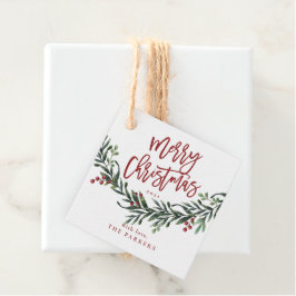 Etiquetas Para Recuerdos Script feliz navidad acuarela