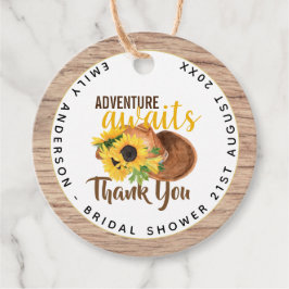 Etiquetas Para Recuerdos Se espera la aventura Girasoles rústicos Despedida