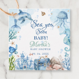 Etiquetas Para Recuerdos Sea You Soon Seashell Baby Shower