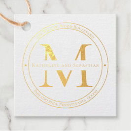 Etiquetas Para Recuerdos Sello de dirección de retorno de monograma Minimal