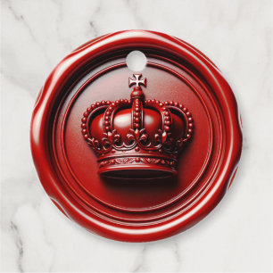 Etiquetas Para Recuerdos Sello de gota de cera de vela roja Corona Real Bod