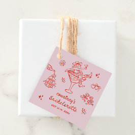 Etiquetas Para Recuerdos Semana de Despedida de Soltera de Vaquera Dibujada