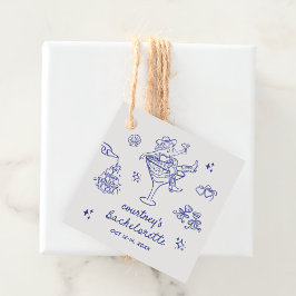 Etiquetas Para Recuerdos Semana de Despedida de Soltera Vaquera Dibujada a 