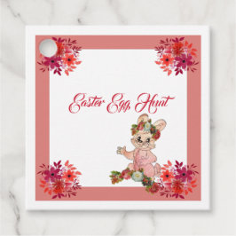 Etiquetas Para Recuerdos Semana Santa Caza de Huevos Bunny Floral Crown Wat