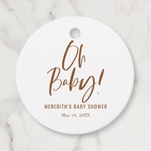 Etiquetas Para Recuerdos Sencilla caligrafía Sexo Neutral Baby Shower