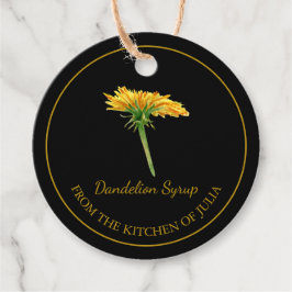 Etiquetas Para Recuerdos Sencilla Dandelion casera Syrup Hang Tag l Black
