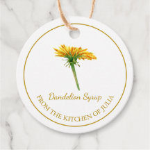 Sencilla Dandelion casera Syrup Hang Tag l White
