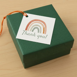 Etiquetas Para Recuerdos Sencilla ducha de bebé arcoiris rústica gracias