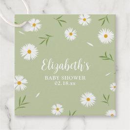 Etiquetas Para Recuerdos Sencilla elegancia de Daisies Blancos Verdor Baby 