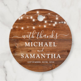 Etiquetas Para Recuerdos Sencillo Elegante Madera Rústica Boda Favor Gracia