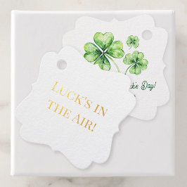 Etiquetas Para Recuerdos Sencillo Green Four Leaf Clover Luck St Patricks