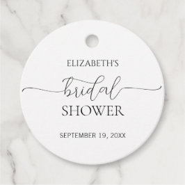 Etiquetas Para Recuerdos Sencillo guión mínimo Ducha de novia en blanco y n