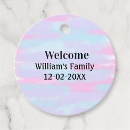 Etiquetas Para Recuerdos sencillo minimo logotipo de monograma bienvenida p