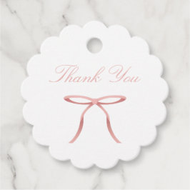 Etiquetas Para Recuerdos Sencillo y Elegante Baby Shower de Lazo Rosa
