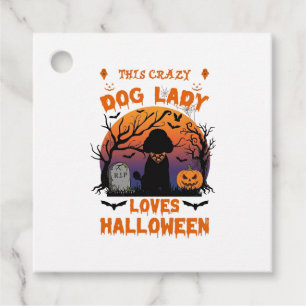 Etiquetas Para Recuerdos Señora Perro Loco Ama Tumba de Calabaza de Caniche