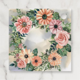 Etiquetas Para Recuerdos Serene Garden Wreath: Elegancia Floral Pastel