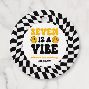 Etiquetas Para Recuerdos Seven Is A Vibe Retro Séptimo Cumpleaños 7