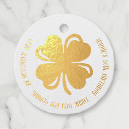 Etiquetas Para Recuerdos Shamrock Green Four Leaf Clover Lucky Birday