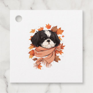 Etiquetas Para Recuerdos Shih Tzu Fall Dog otoño deja una copia del día de 