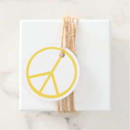 Etiquetas Para Recuerdos Signo de Paz Amarillo Groovy Colorido Divertido