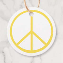 Etiquetas Para Recuerdos Signo de Paz Amarillo Groovy Colorido Divertido