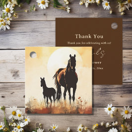 Etiquetas Para Recuerdos Silhouette Mare y Foal Sunset Horse Baby Shower