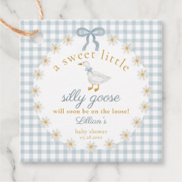 Etiquetas Para Recuerdos Silly Goose Blue Gingham Daisy Floral Favor Tags
